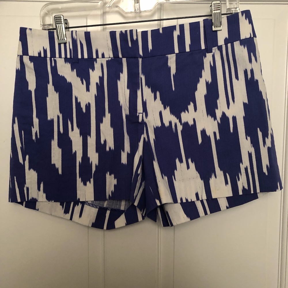 J. Crew Blue and White Shorts (Size 6)